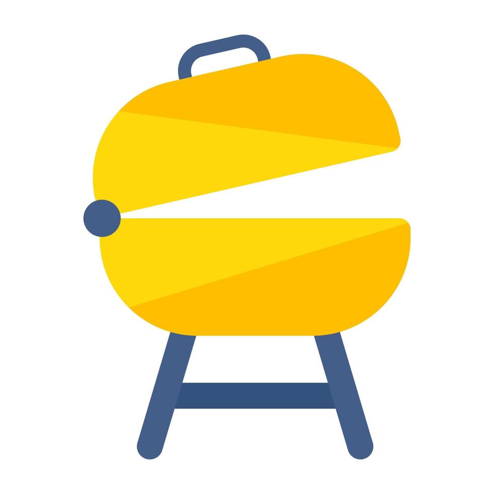 A flat design icon of bbq stove vector