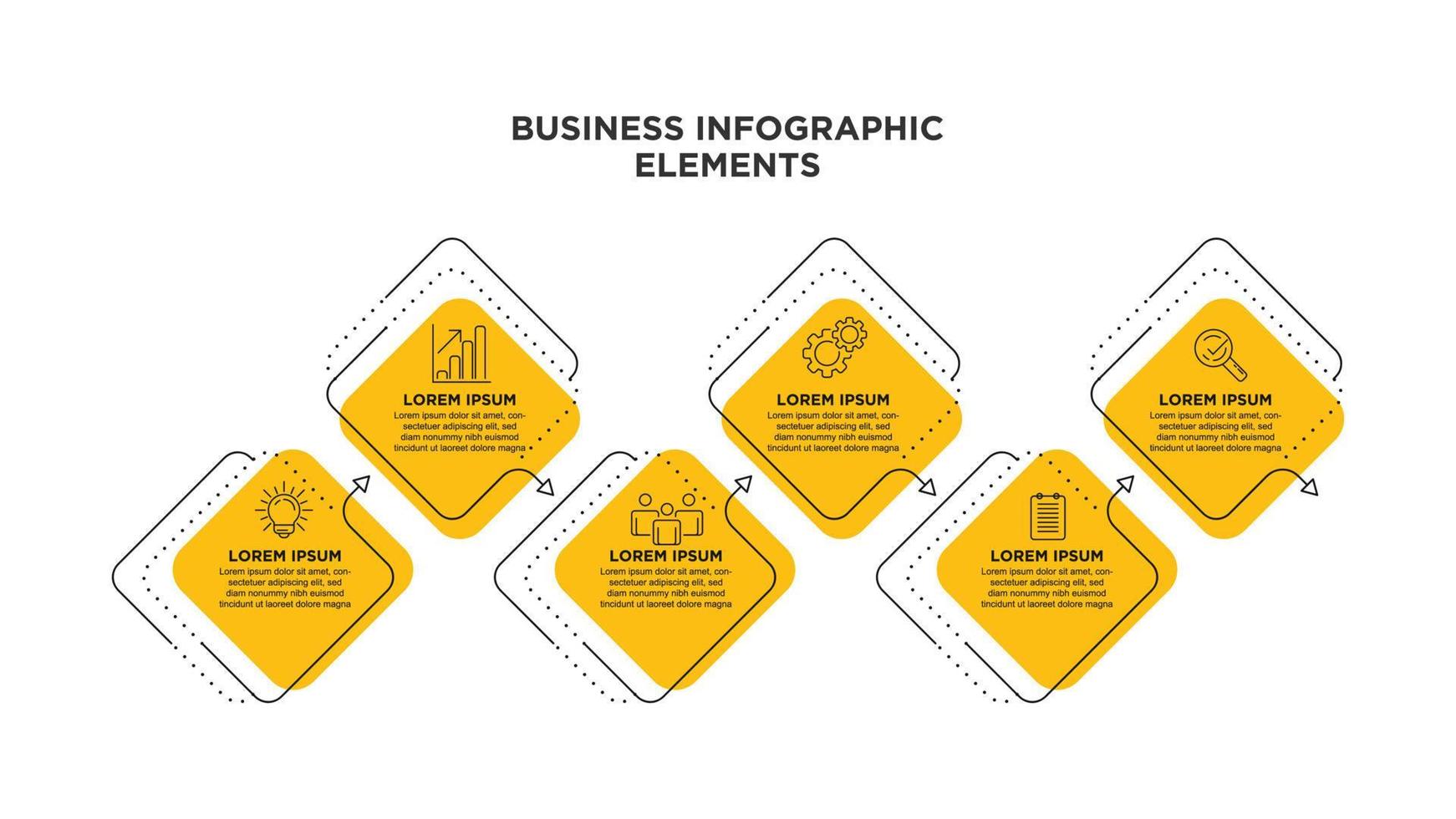 Infographic thin line design with icons and 6 options or steps. For content, diagram, flowchart, steps, parts, timeline infographics, workflow, chart. vector