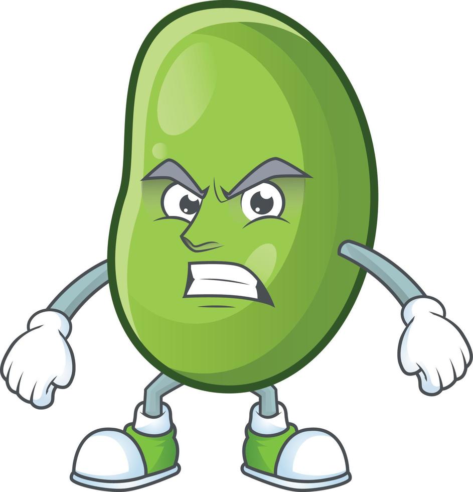 Green beans cartoon character style vector