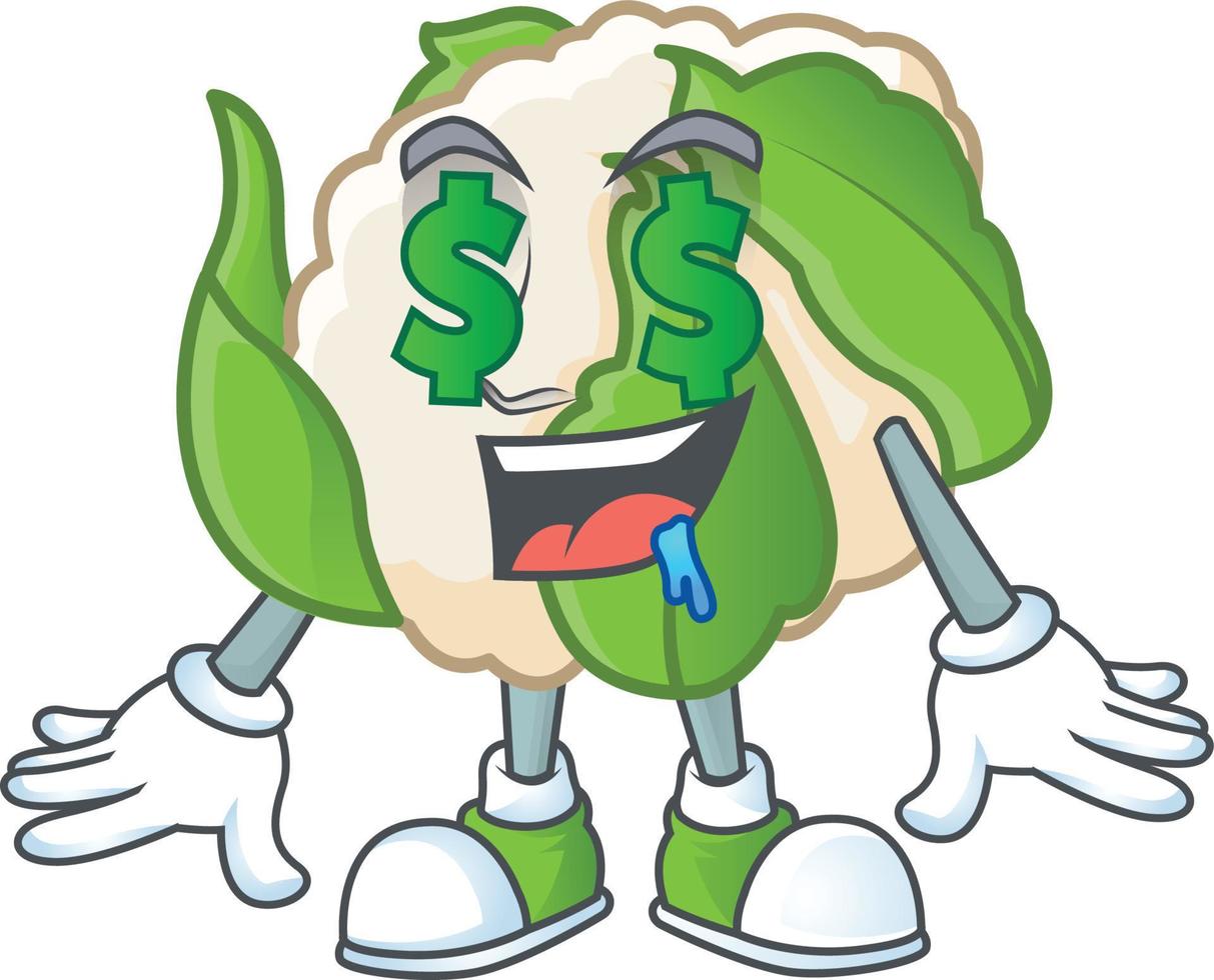 Cauliflower cartoon character style vector