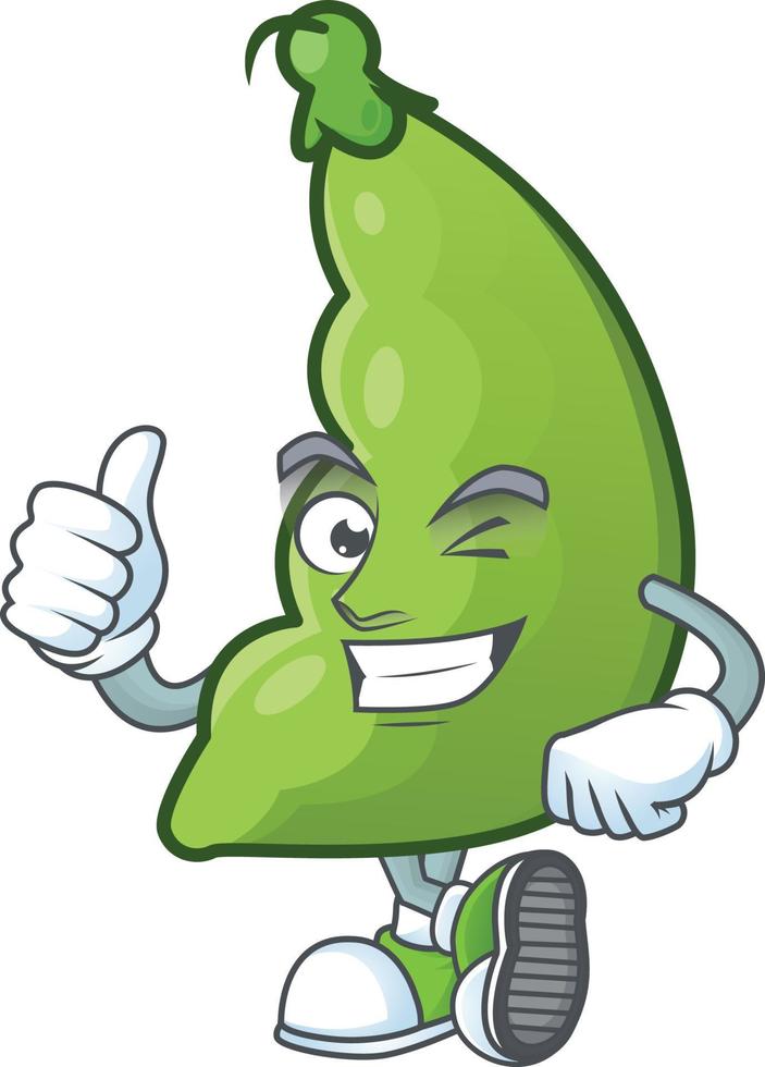 Broad beans cartoon character style vector