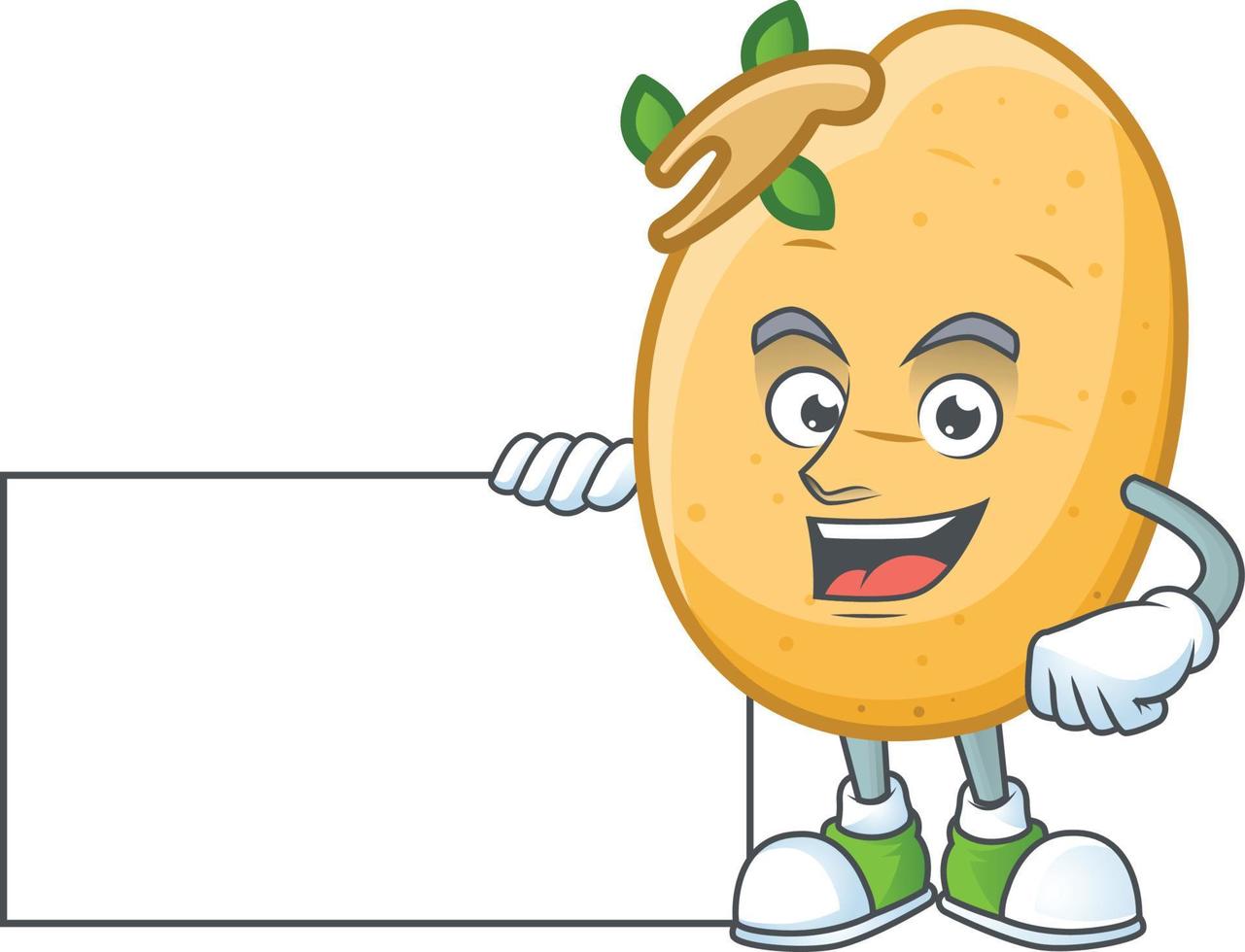 Sprouted potato tuber cartoon character style vector