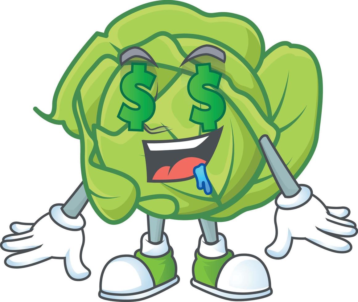 Cabbage cartoon character style vector