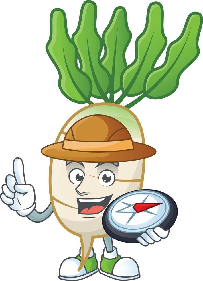 daikon dibujos animados personaje estilo vector