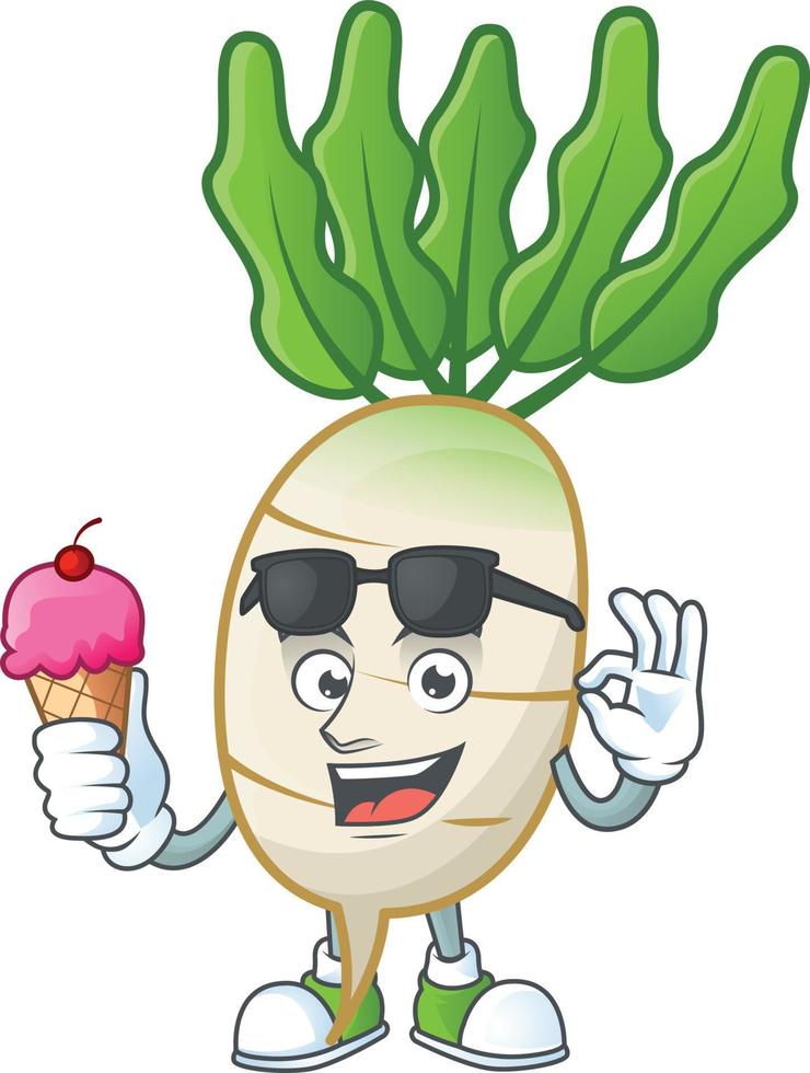 daikon dibujos animados personaje estilo vector