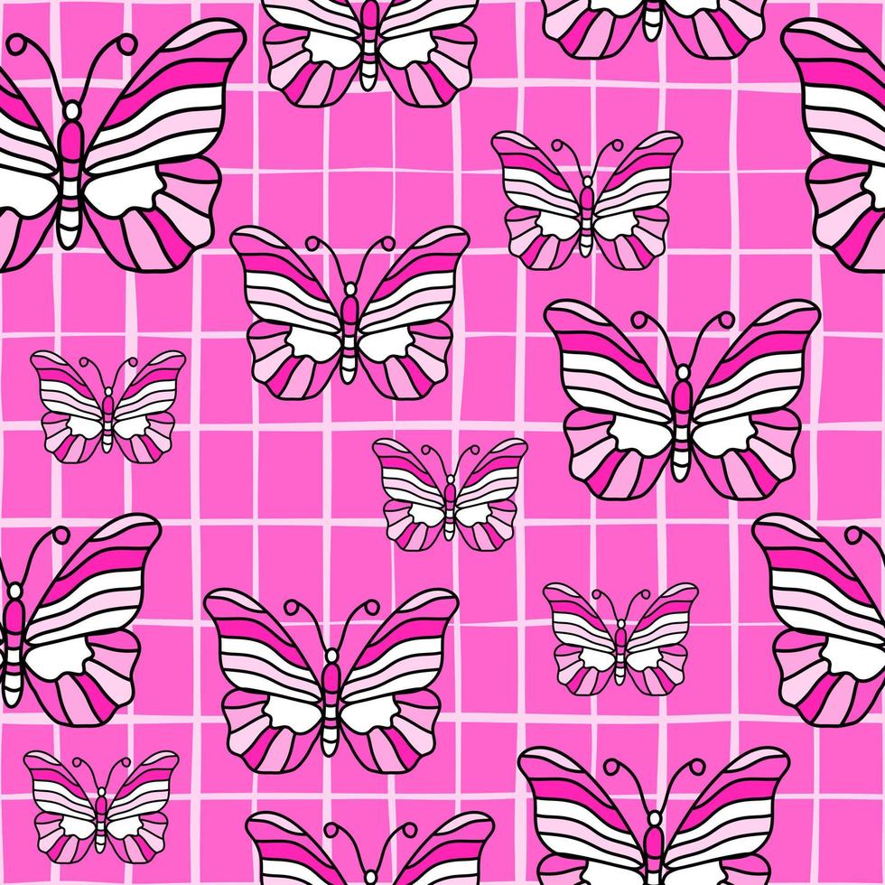 Seamless pattern with stylized butterflies. vector