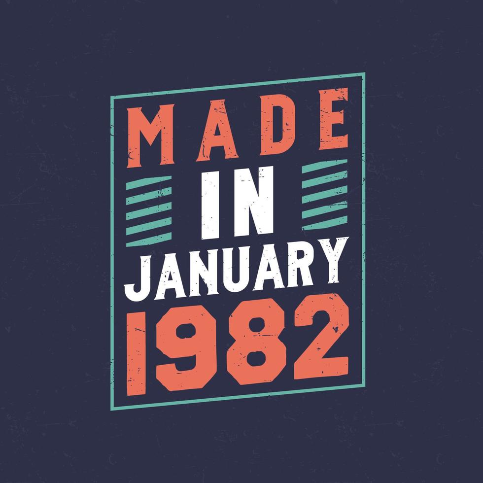 Made in January 1982. Birthday celebration for those born in January 1982 vector