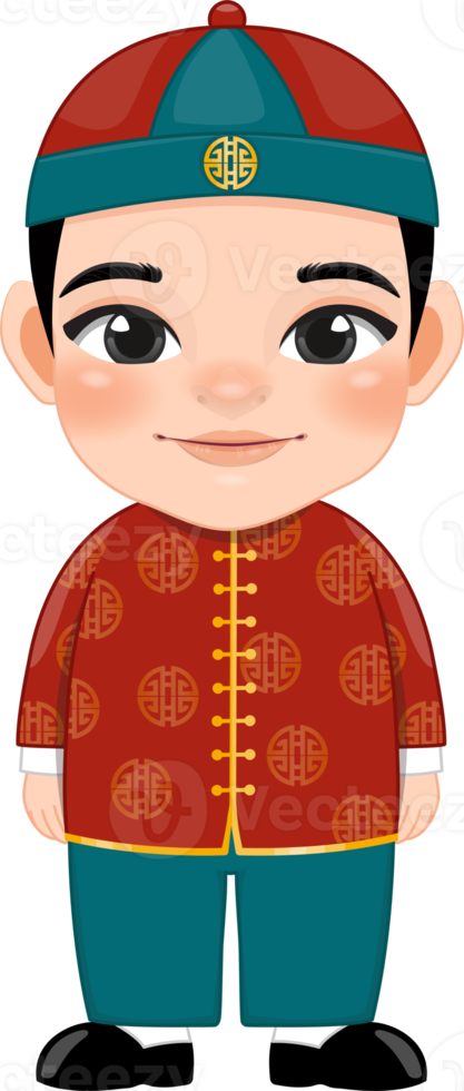 Chinese boy with ancient chinese clothing cartoon character png