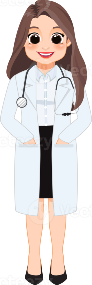 fêmea médico dentro uniforme clipart, profissional médico trabalhadores, sublimação desenhos, mascote png