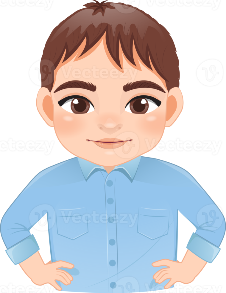 Self-confident guy set or male stands in a heroic pose cartoon character png