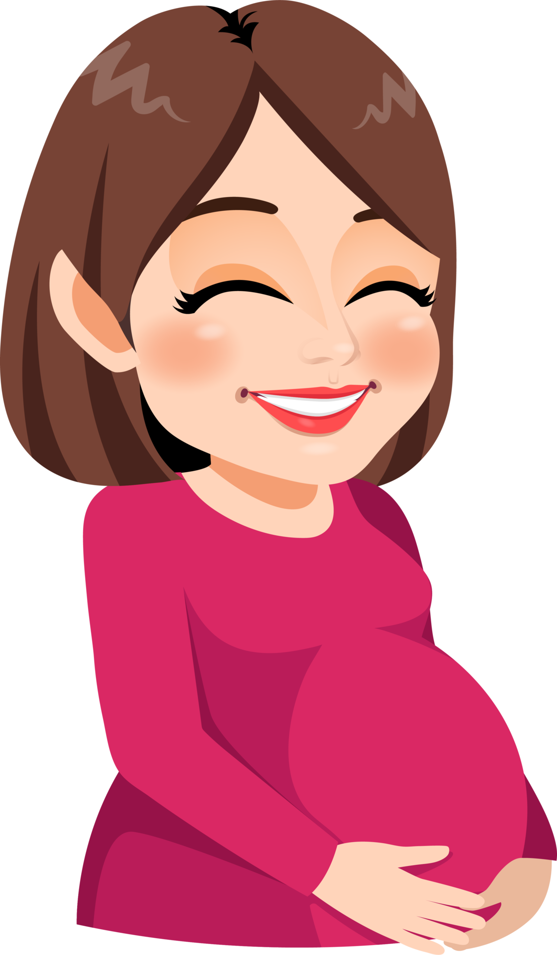 Free Cute pregnant mother cartoon character. Happy Mothers Day card  19836791 PNG with Transparent Background