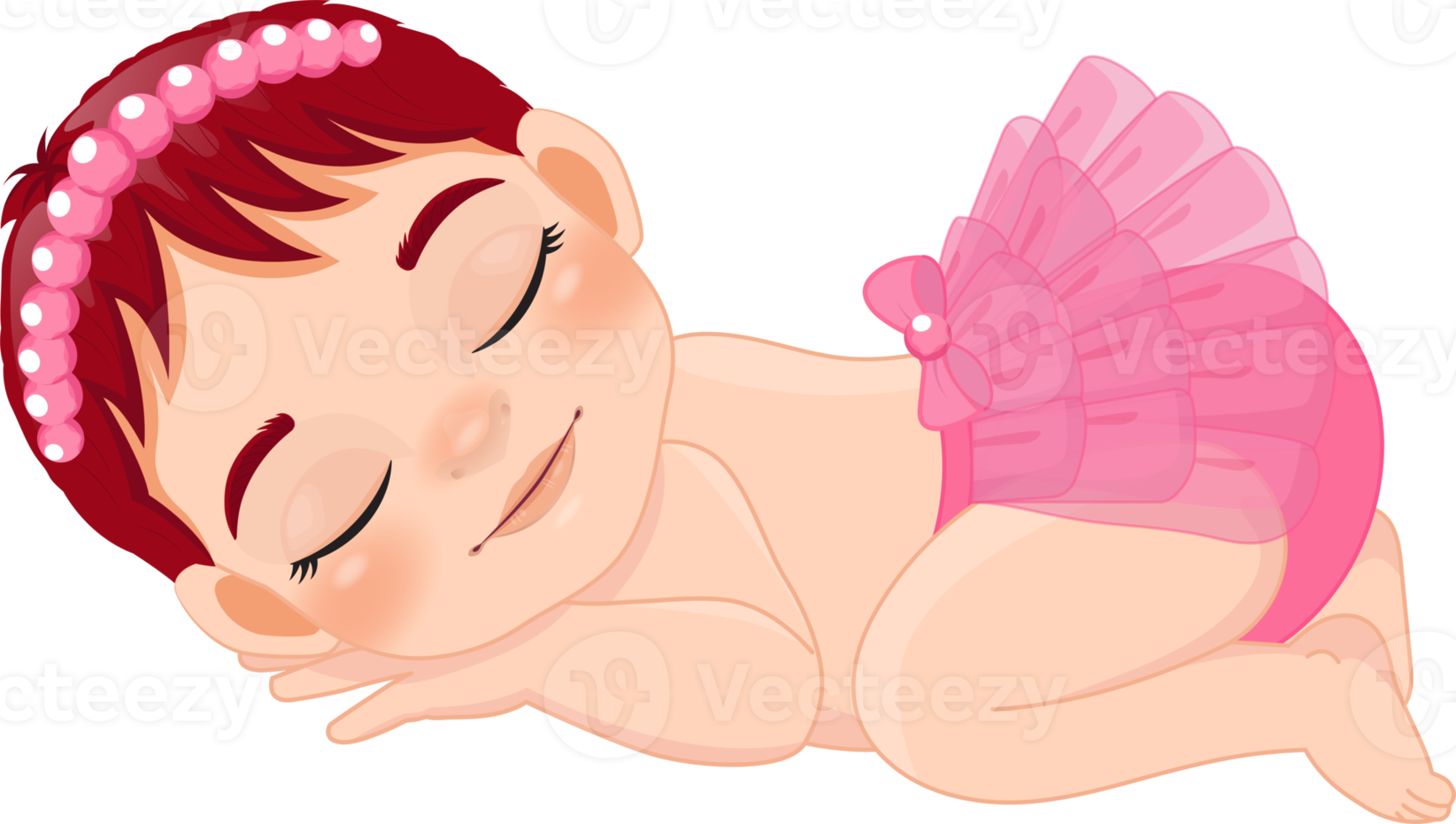 Baby Girl Sleeping Cartoon Character png