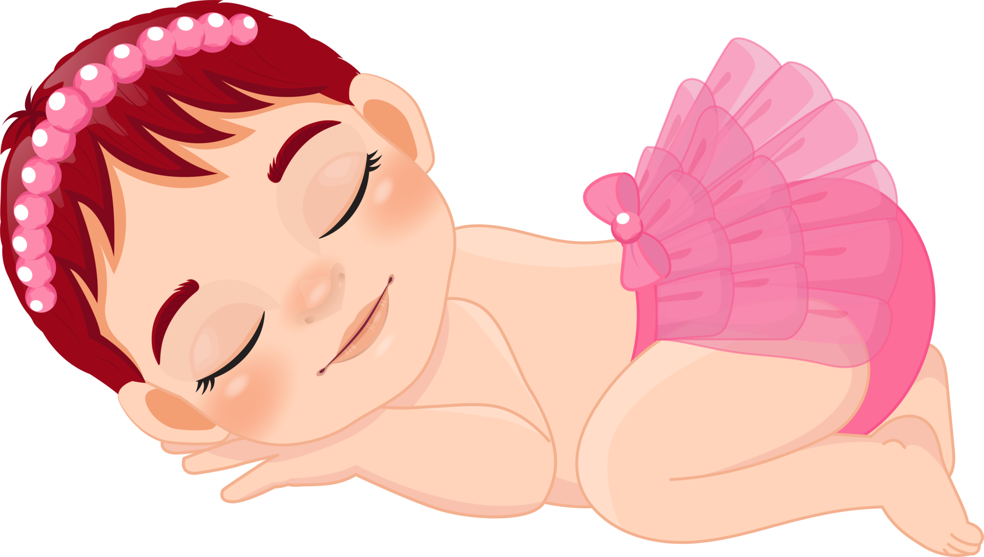 Baby Girl Sleeping Cartoon Character 19836801 PNG