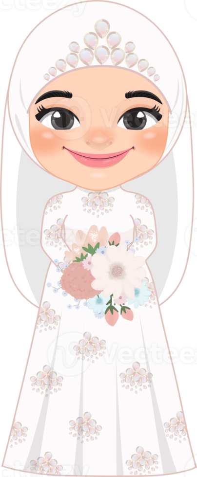 Cute Muslim Bride or Marriage Flat Icon Design png