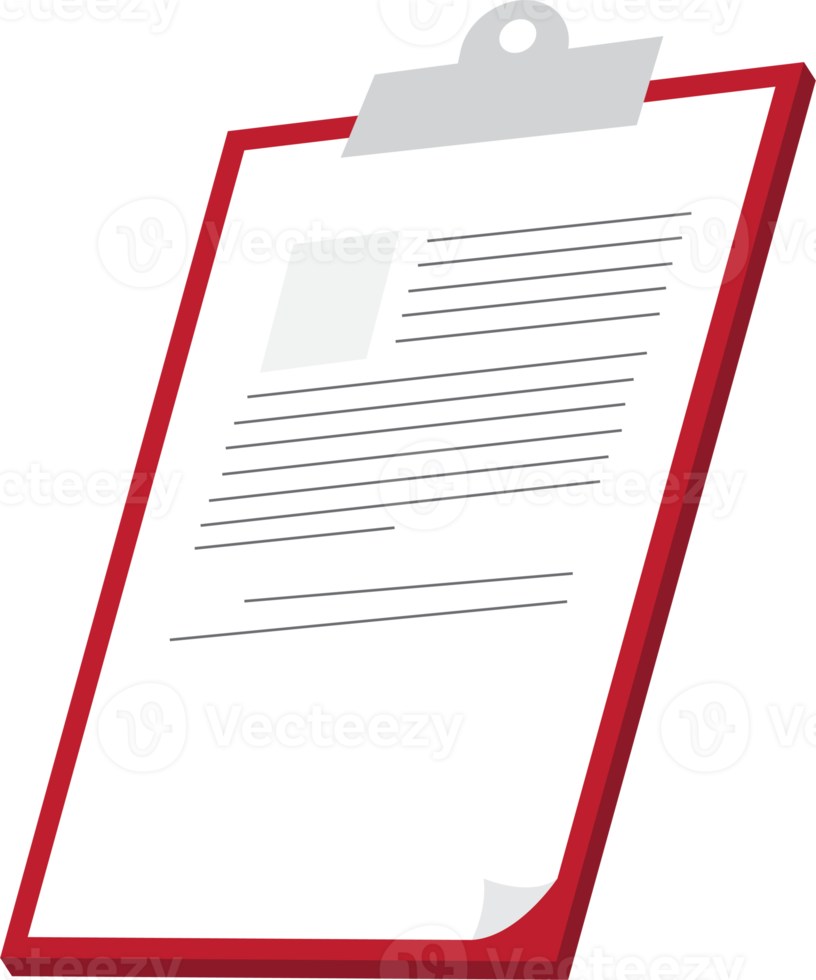 Red clipboard front side flat icon png