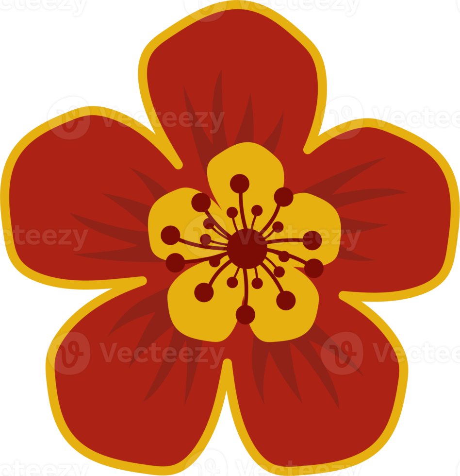 rood Chinese bloem vlak icoon png