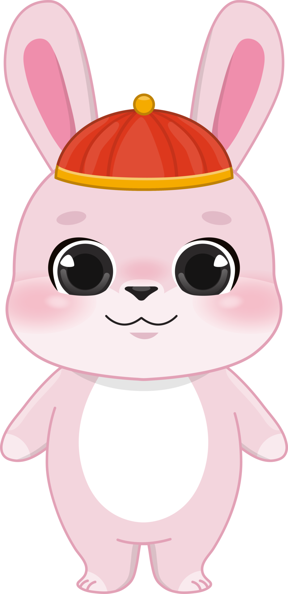 pink-rabbit-boy-standing-in-chinese-new-year-festival-cartoon-style