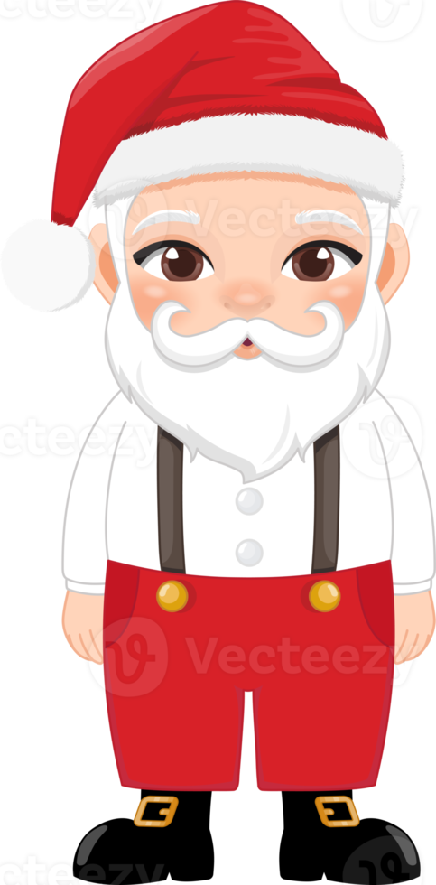 Cute Santa in Casual Wear Standing Cartoon Character PNG