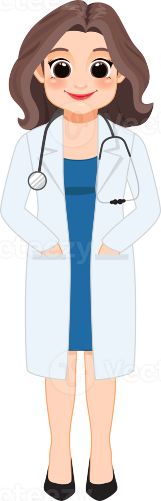 fêmea médico dentro uniforme clipart, profissional médico trabalhadores, sublimação desenhos, mascote png