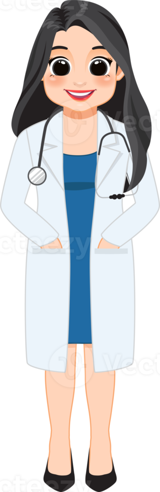 fêmea médico dentro uniforme clipart, profissional médico trabalhadores, sublimação desenhos, mascote png