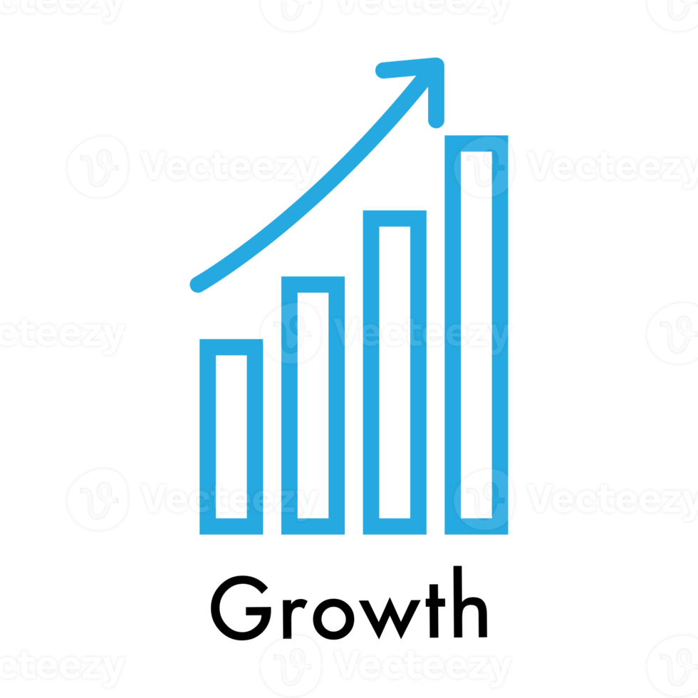 Growth chart line icon, Business concept, Infographic sign PNG