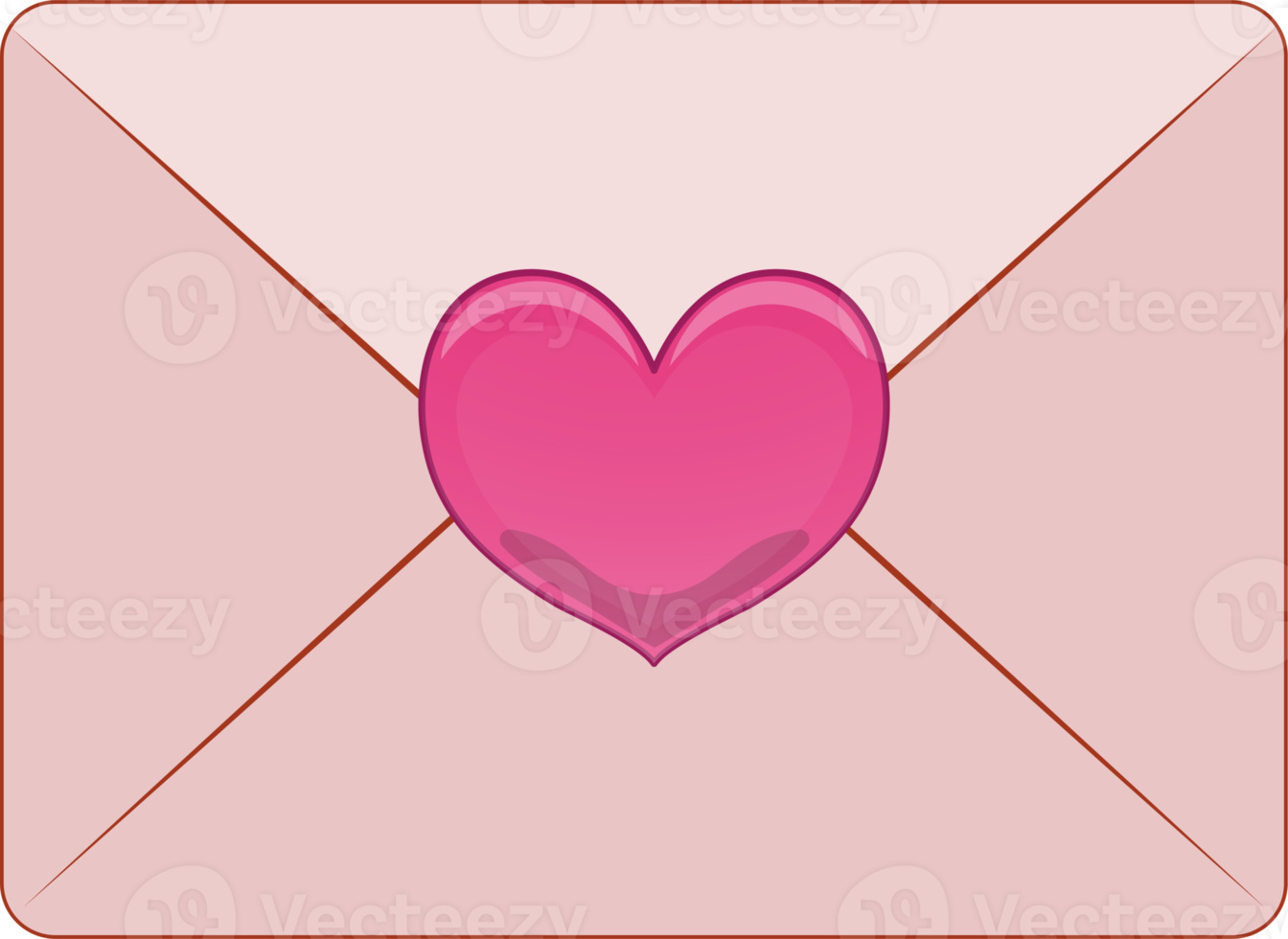 Valentin élément avec l'amour lettre dessin animé personnage conception png