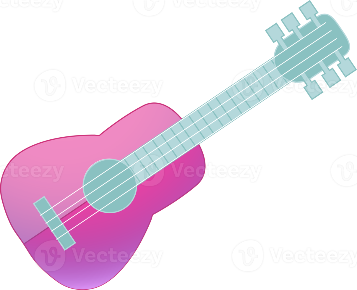 Pastel guitar cartoon character design png