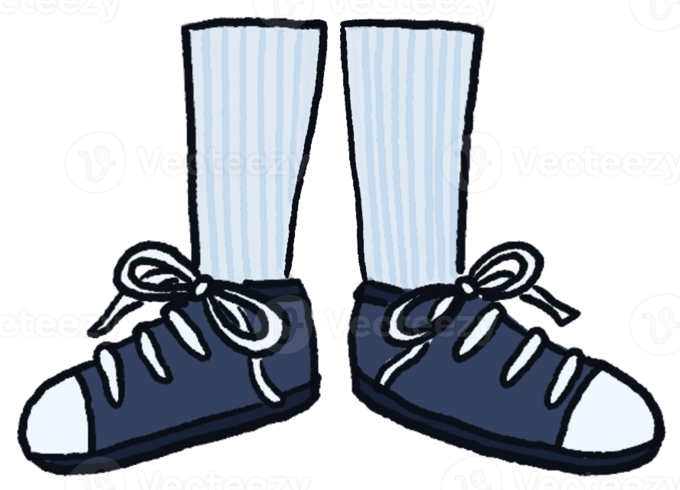 blue sport shoes and long sock cartoon mascot png