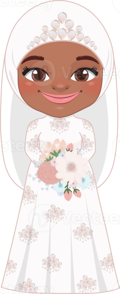 mignonne musulman la mariée ou mariage plat icône conception png