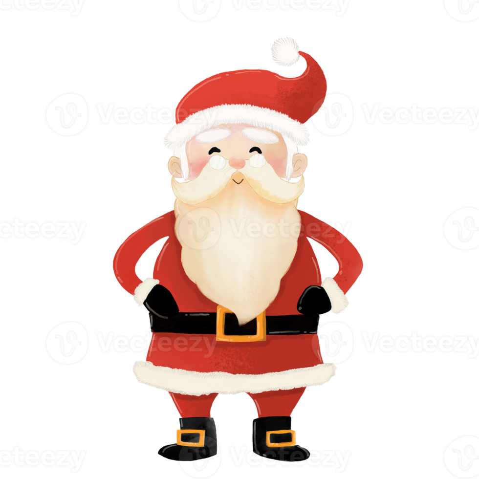 allegro Natale e contento nuovo anno con Santa Claus acquerello stile png