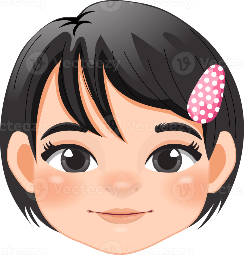 Cute Baby Girl Face Collection Cartoon Character png