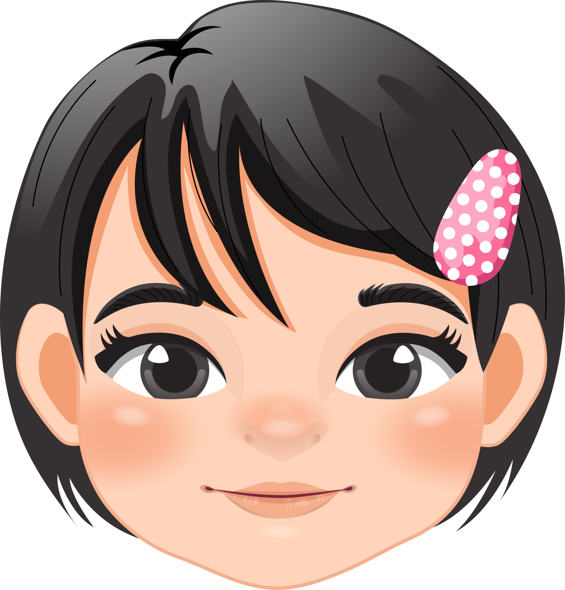 Free Cute Baby Girl Face Collection Cartoon Character 19837381 PNG with  Transparent Background