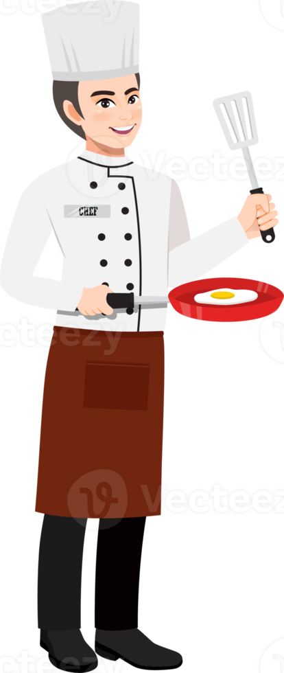 Professional Chef working character design clipart png