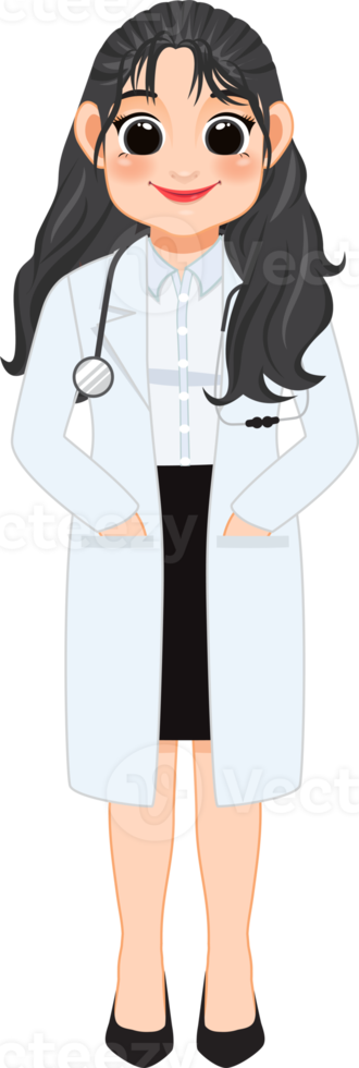 fêmea médico dentro uniforme clipart, profissional médico trabalhadores, sublimação desenhos, mascote png