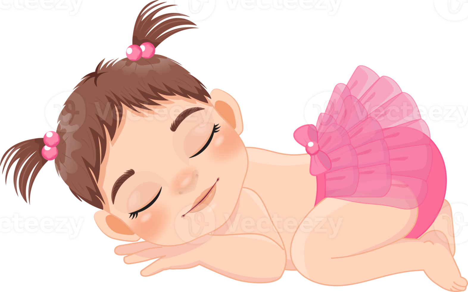 bebé niña dormido dibujos animados personaje png