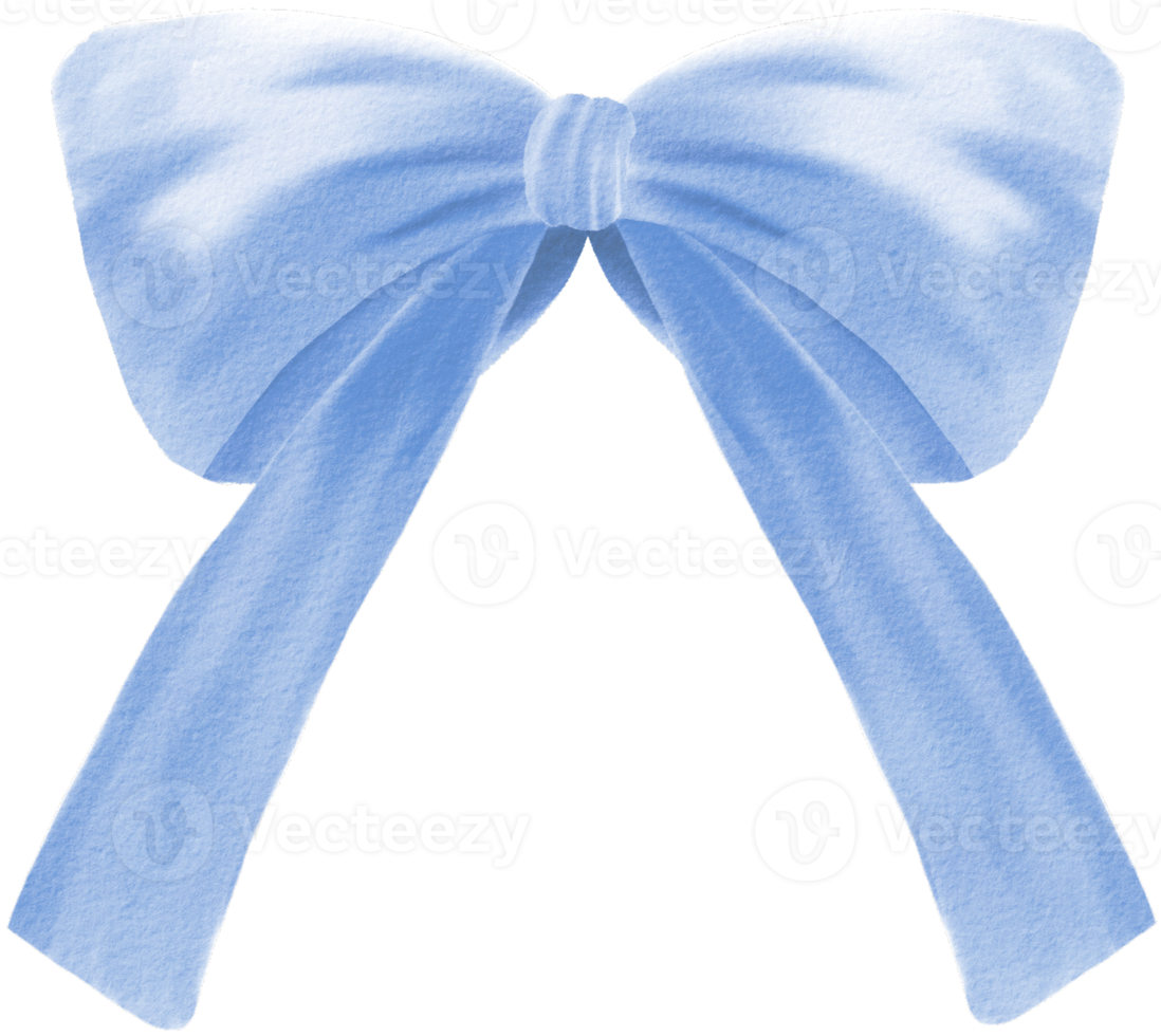 Blue Bow pastel watercolor style png