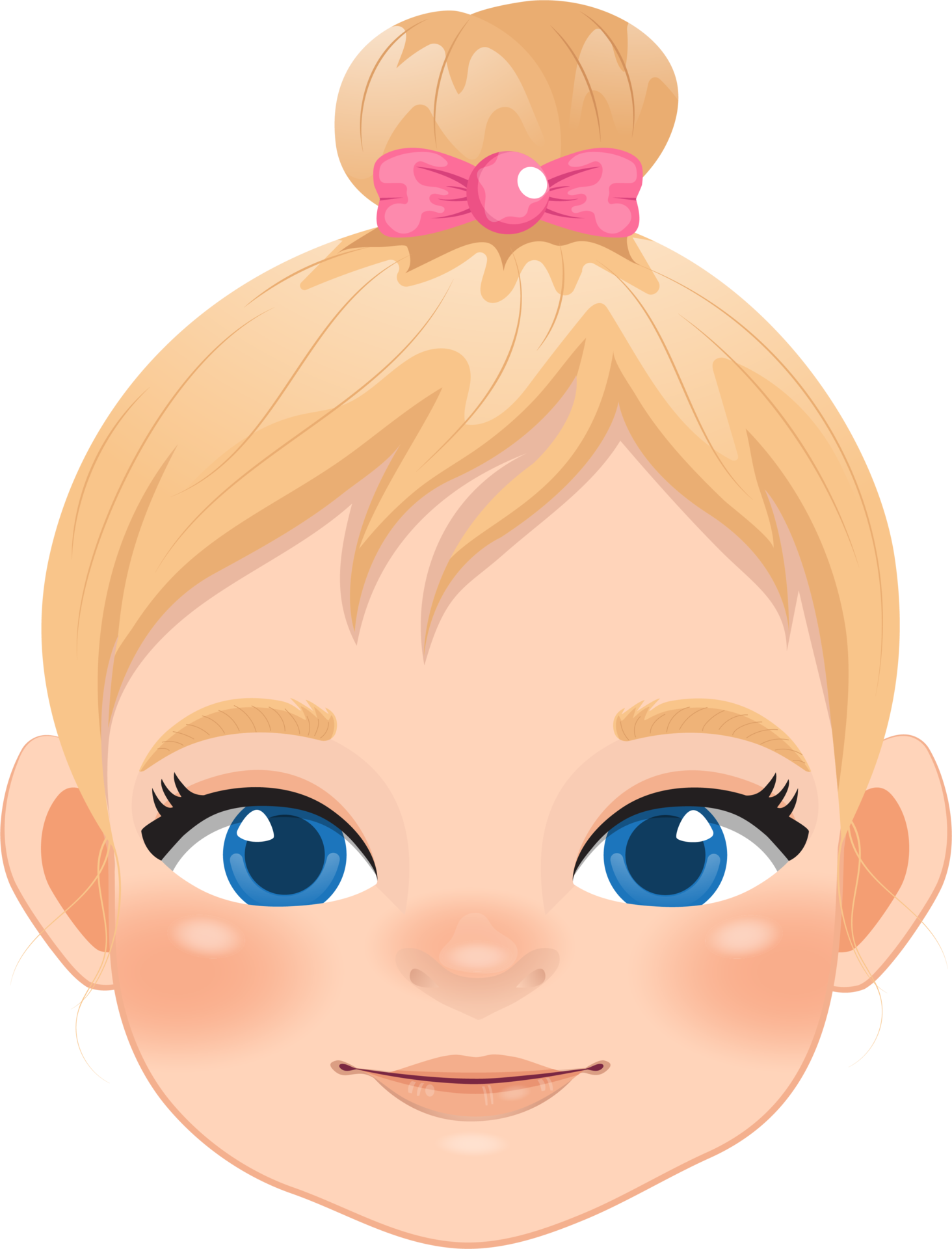 Free Cute Baby Girl Face Collection Cartoon Character 19837532 PNG with  Transparent Background