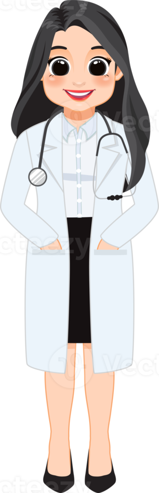 fêmea médico dentro uniforme clipart, profissional médico trabalhadores, sublimação desenhos, mascote png