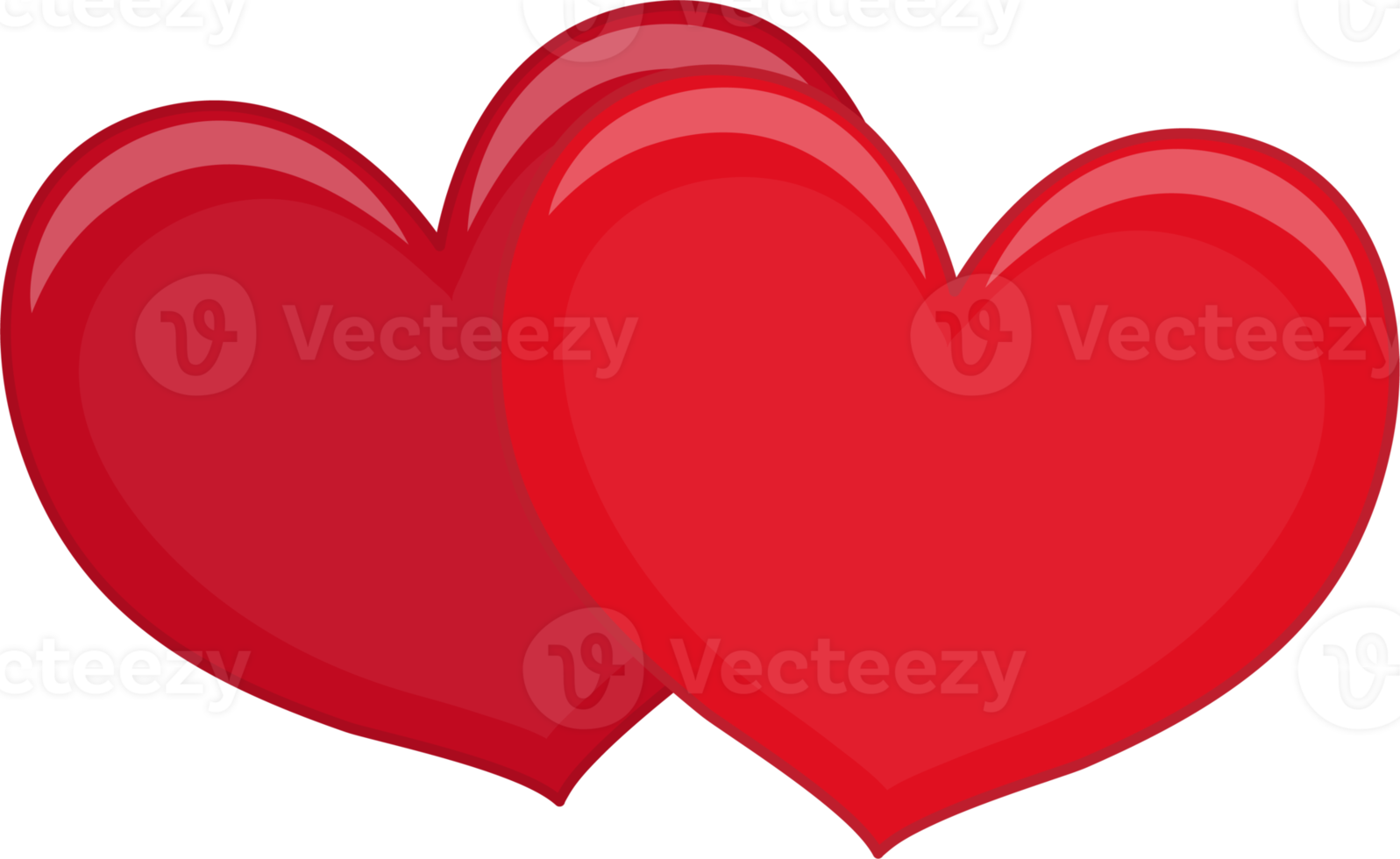 Valentine or Wedding Element with Love Hearts Flat Icon PNG