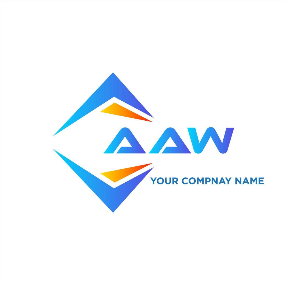 aaw resumen tecnología logo diseño en blanco antecedentes. aaw creativo iniciales letra logo concepto. vector