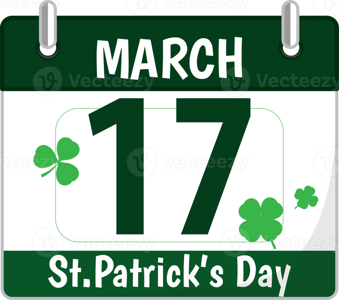 st. patrick S giorno calendario piatto icona design png