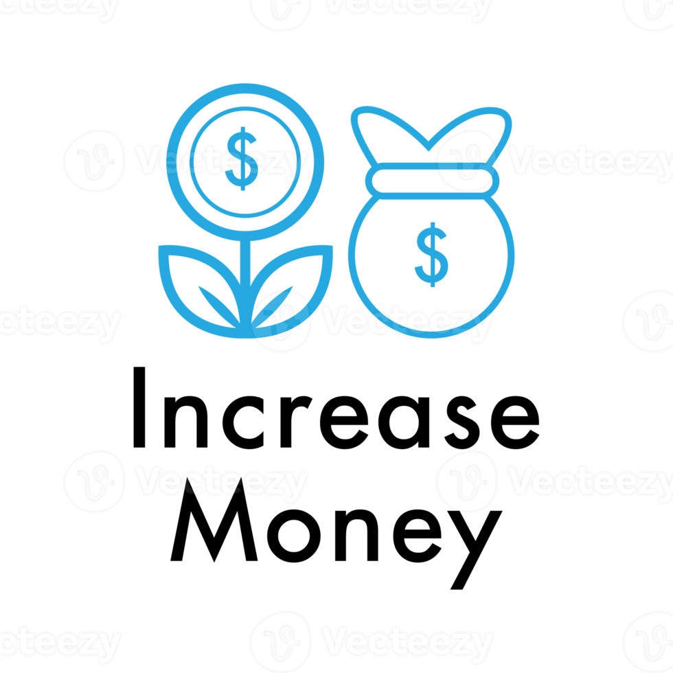 Increase money line icon, Business concept, Infographic sign PNG