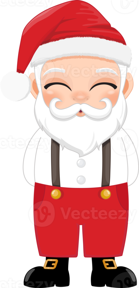 Cute Santa in Casual Wear Standing Cartoon Character PNG