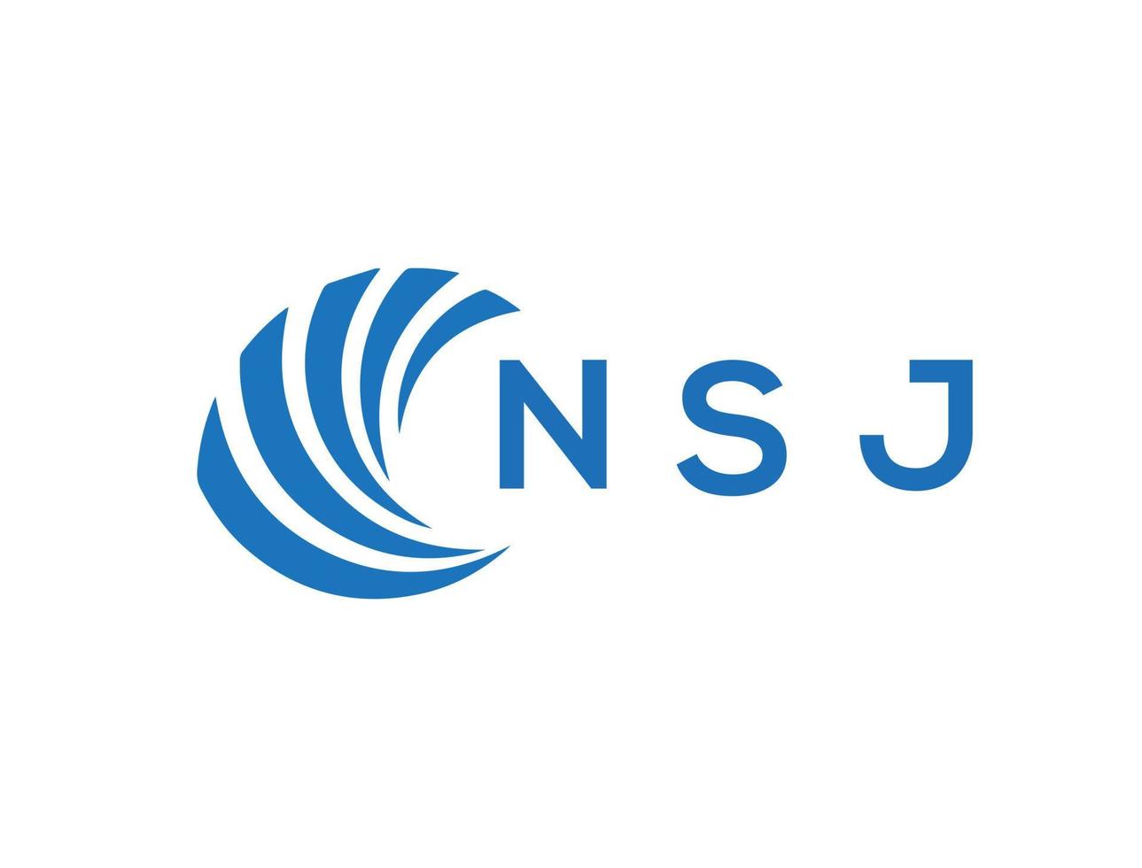 NSJ letter logo design on white background. NSJ creative circle letter logo concept. NSJ letter design. vector