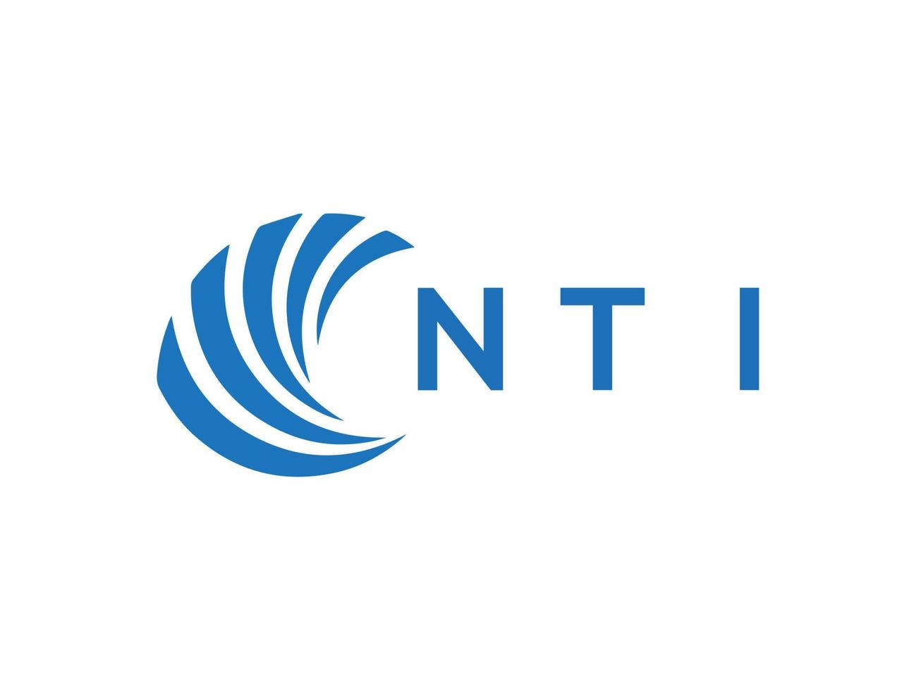 NTI letter logo design on white background. NTI creative circle letter logo concept. NTI letter design. vector