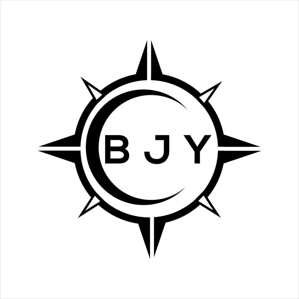 bjy resumen tecnología circulo ajuste logo diseño en blanco antecedentes. bjy creativo iniciales letra logo. vector