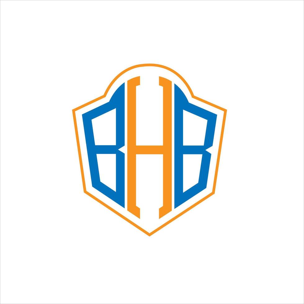 BHB abstract monogram shield logo design on white background. BHB creative initials letter logo. vector