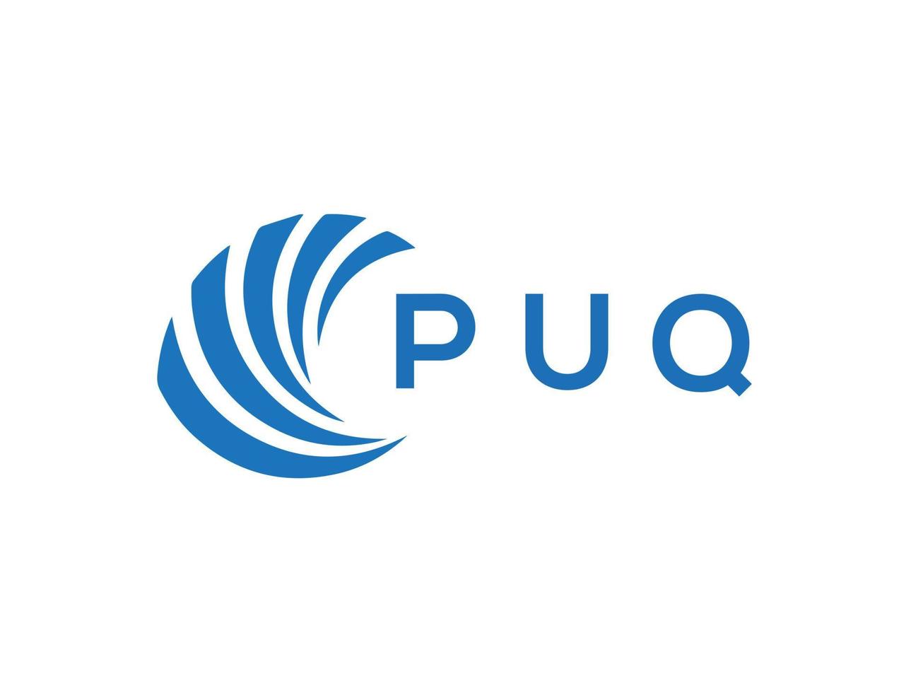 puq letra logo diseño en blanco antecedentes. puq creativo circulo letra logo concepto. puq letra diseño. vector