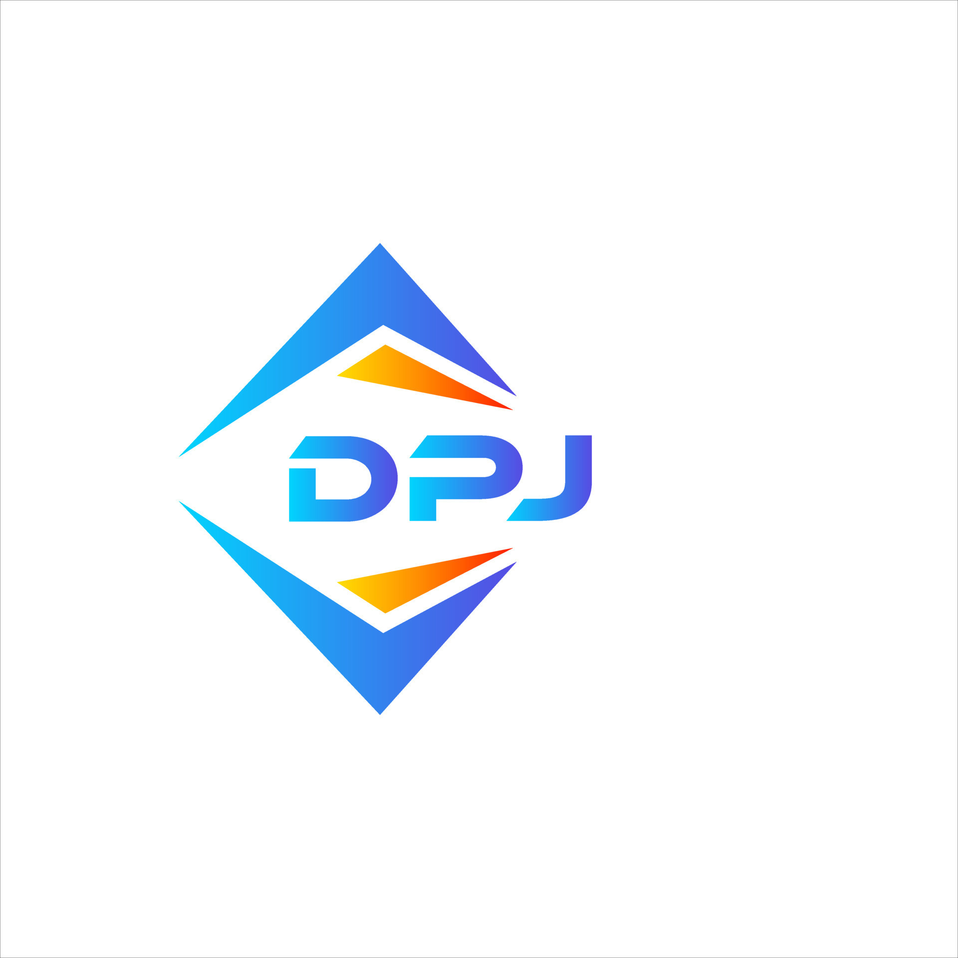 DPJ abstract technology logo design on white background. DPJ creative
