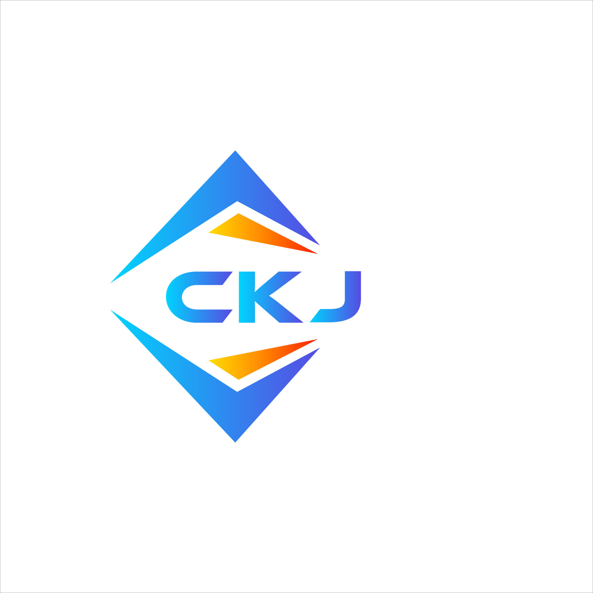 CKJ abstract technology logo design on white background. CKJ creative ...
